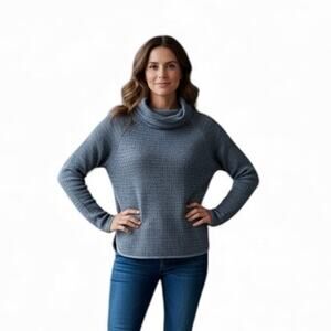 Columbia Chillin Fleece Pullover Sweater Women’s Large Turtleneck Cozy Warm Blue